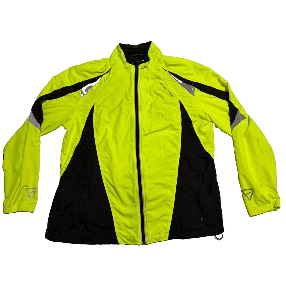 Brooks Shelter Technology Reflective Running Jacket Men Xl Neon Yellow Black